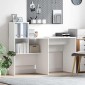 vidaXL Γραφείο Λευκό Επεξεργασμένο Ξύλο 131,5 x 50 x 106,5 εκ.