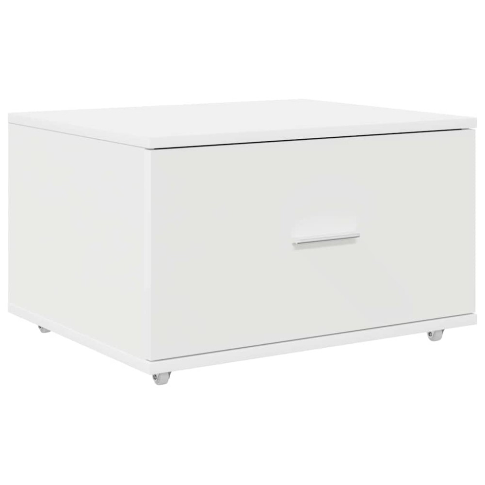vidaXL Ντουλάπι με Συρτάρια με τροχούς Λευκό 55 x 45 x 31 εκ