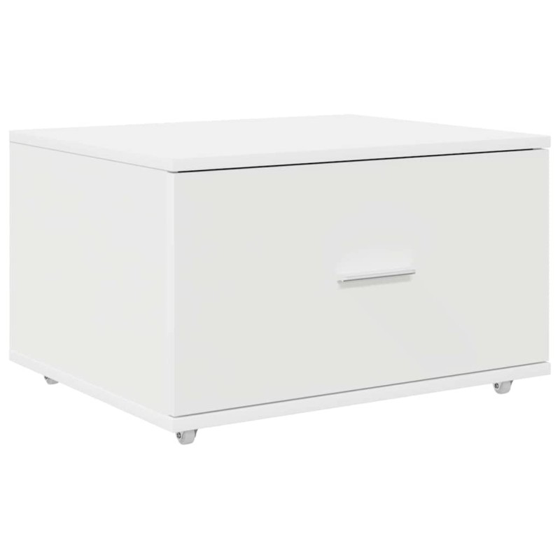 vidaXL Ντουλάπι με Συρτάρια με τροχούς Λευκό 55 x 45 x 31 εκ