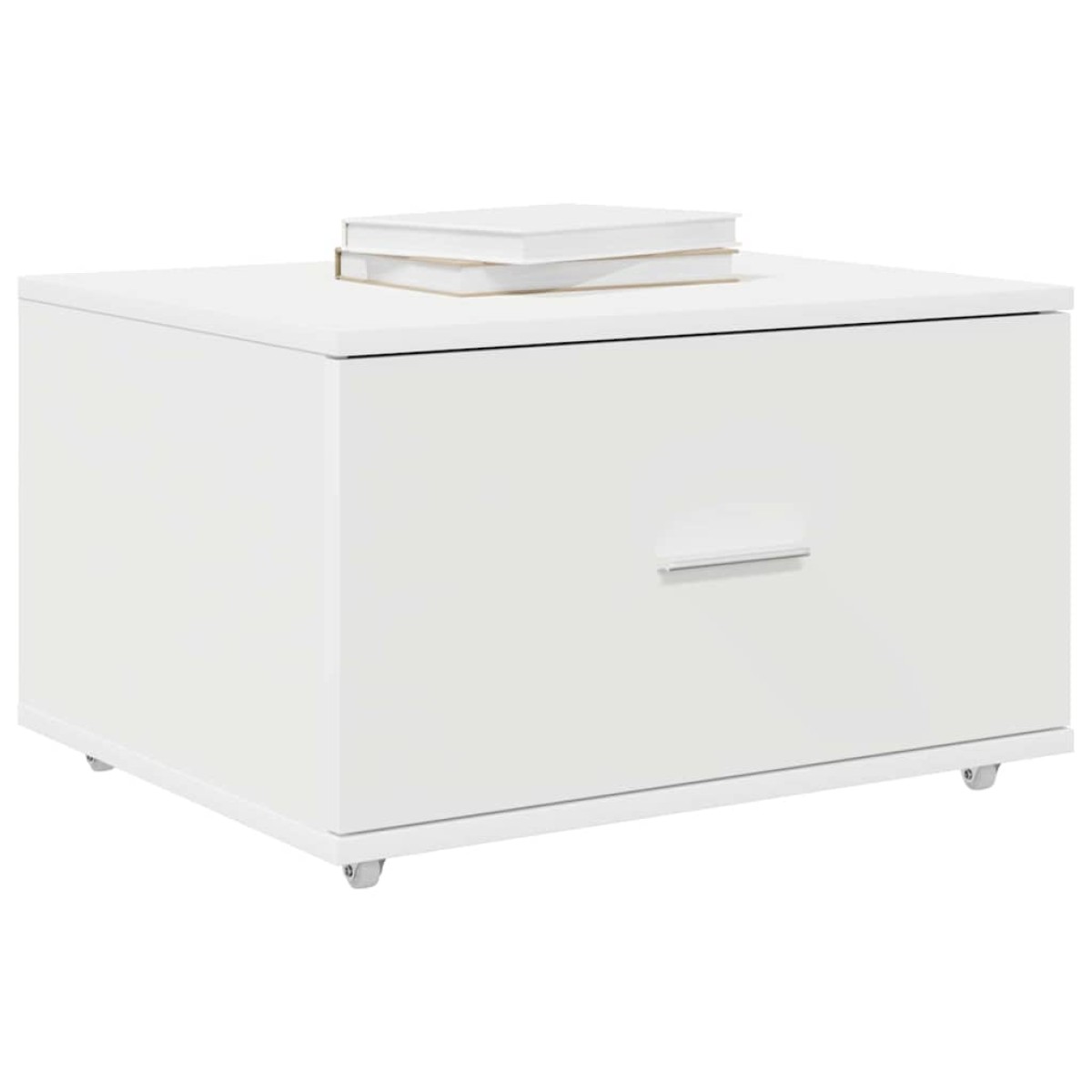 vidaXL Ντουλάπι με Συρτάρια με τροχούς Λευκό 55 x 45 x 31 εκ