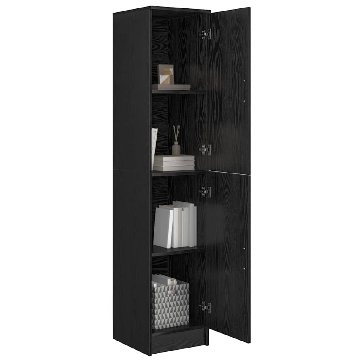 vidaXL Highboard Μαύρη Οξυά 35 x 39 x 168 εκ.