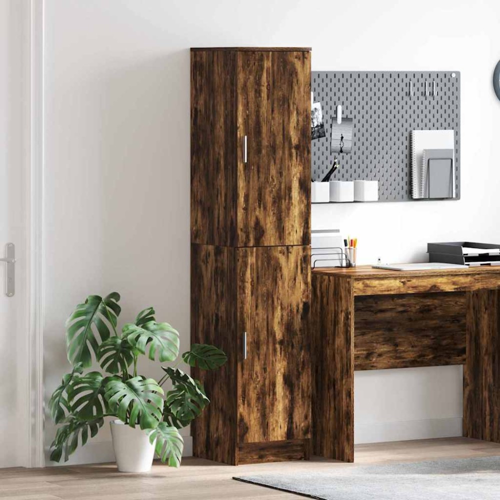 vidaXL Highboard Καπνιστό Δρύς 35 x 39 x 168 εκ.