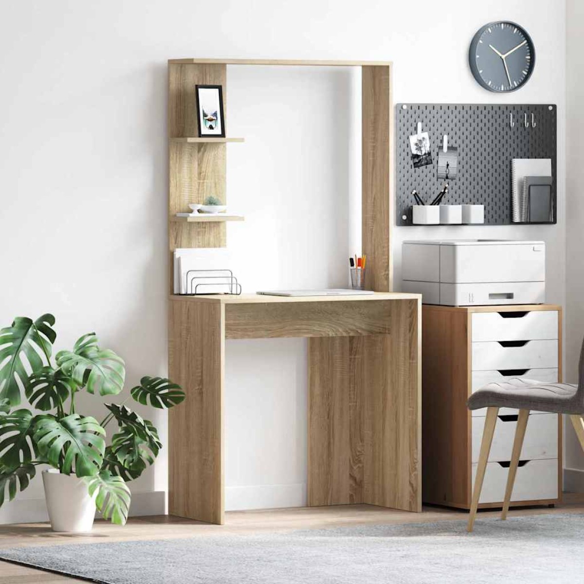 vidaXL Γραφείο Δρύς Sonoma Επεξεργασμένο Ξύλο 78,5 x 37 x 154,5 εκ