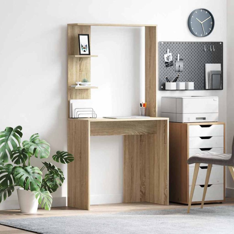 vidaXL Γραφείο Δρύς Sonoma Επεξεργασμένο Ξύλο 78,5 x 37 x 154,5 εκ
