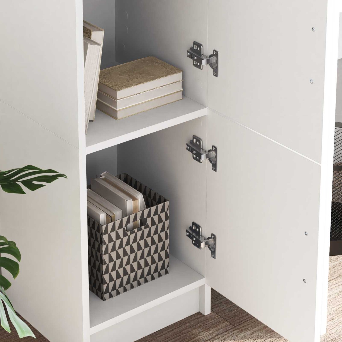 vidaXL Highboard Λευκό 31.5 x 32 x 122.5 εκ