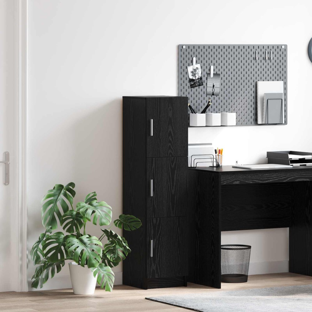 vidaXL Highboard Μαύρη Οξυά 31.5 x 32 x 122.5 εκ