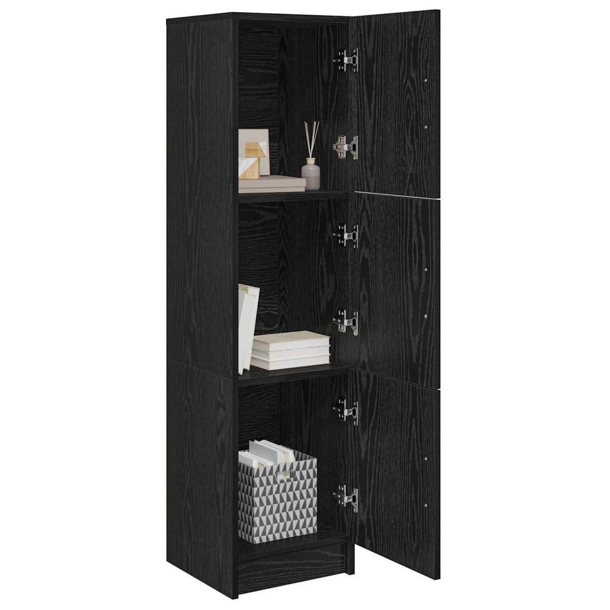 vidaXL Highboard Μαύρη Οξυά 31.5 x 32 x 122.5 εκ