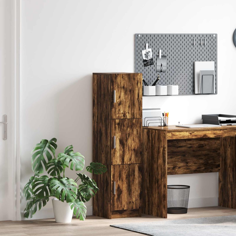 vidaXL Highboard Καπνιστό Δρύς 31.5 x 32 x 122.5 εκ