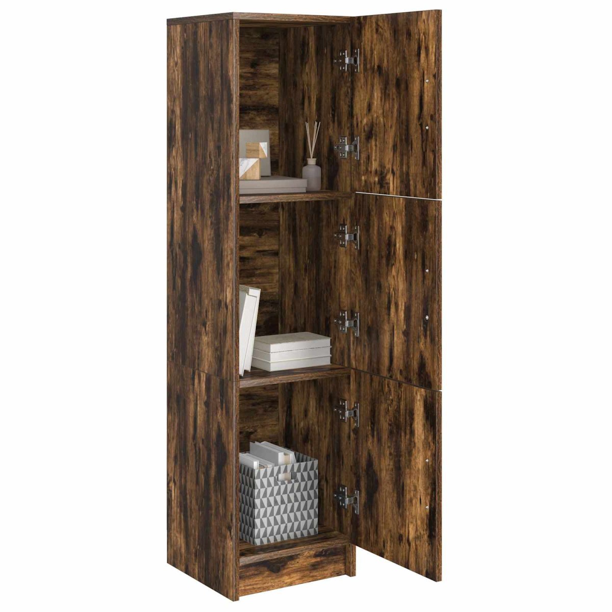 vidaXL Highboard Καπνιστό Δρύς 31.5 x 32 x 122.5 εκ