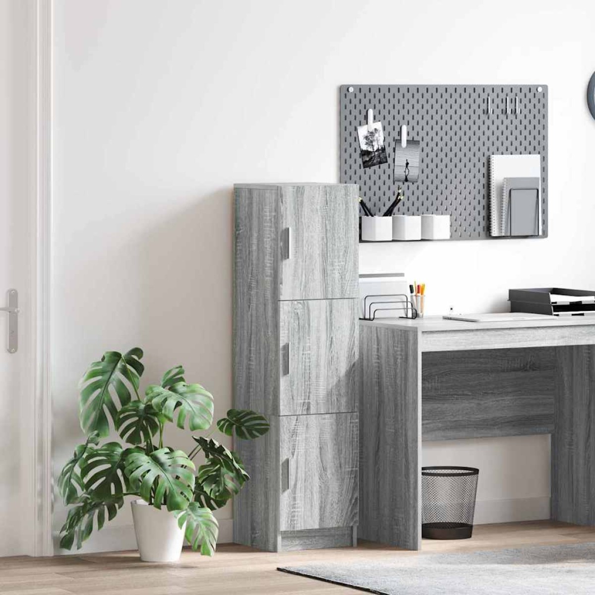 vidaXL Highboard Γκρίζο Σονομα 31.5 x 32 x 122.5 εκ