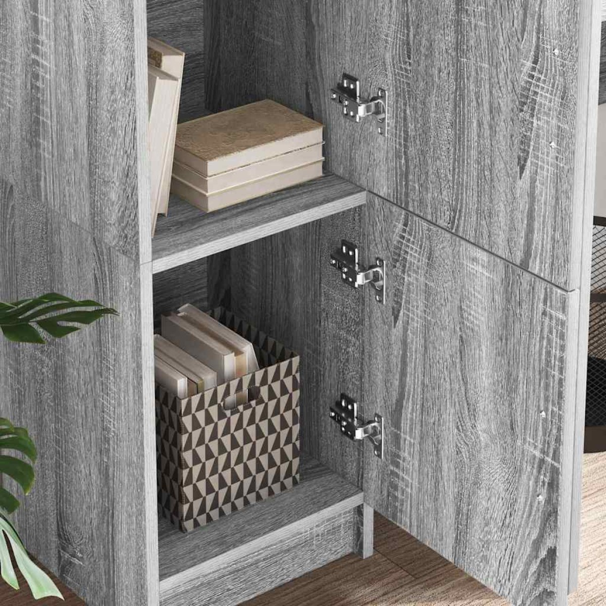 vidaXL Highboard Γκρίζο Σονομα 31.5 x 32 x 122.5 εκ