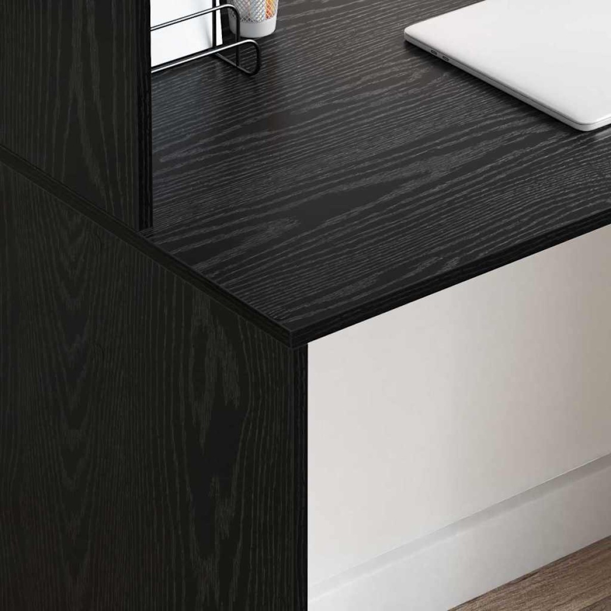 vidaXL Γραφείο Μαύρη Οξυά 102 x 50 x 124 εκ. Επεξεργασμένο Ξύλο