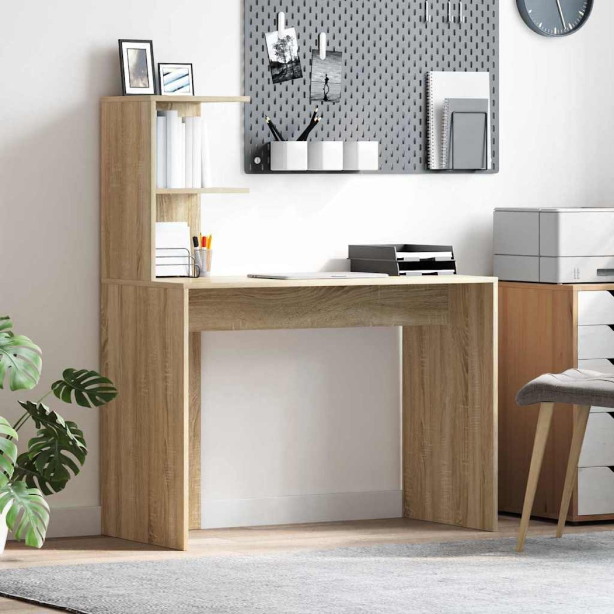 vidaXL Γραφείο Δρύς Sonoma 102 x 50 x 124 εκ. Επεξεργασμένο Ξύλο