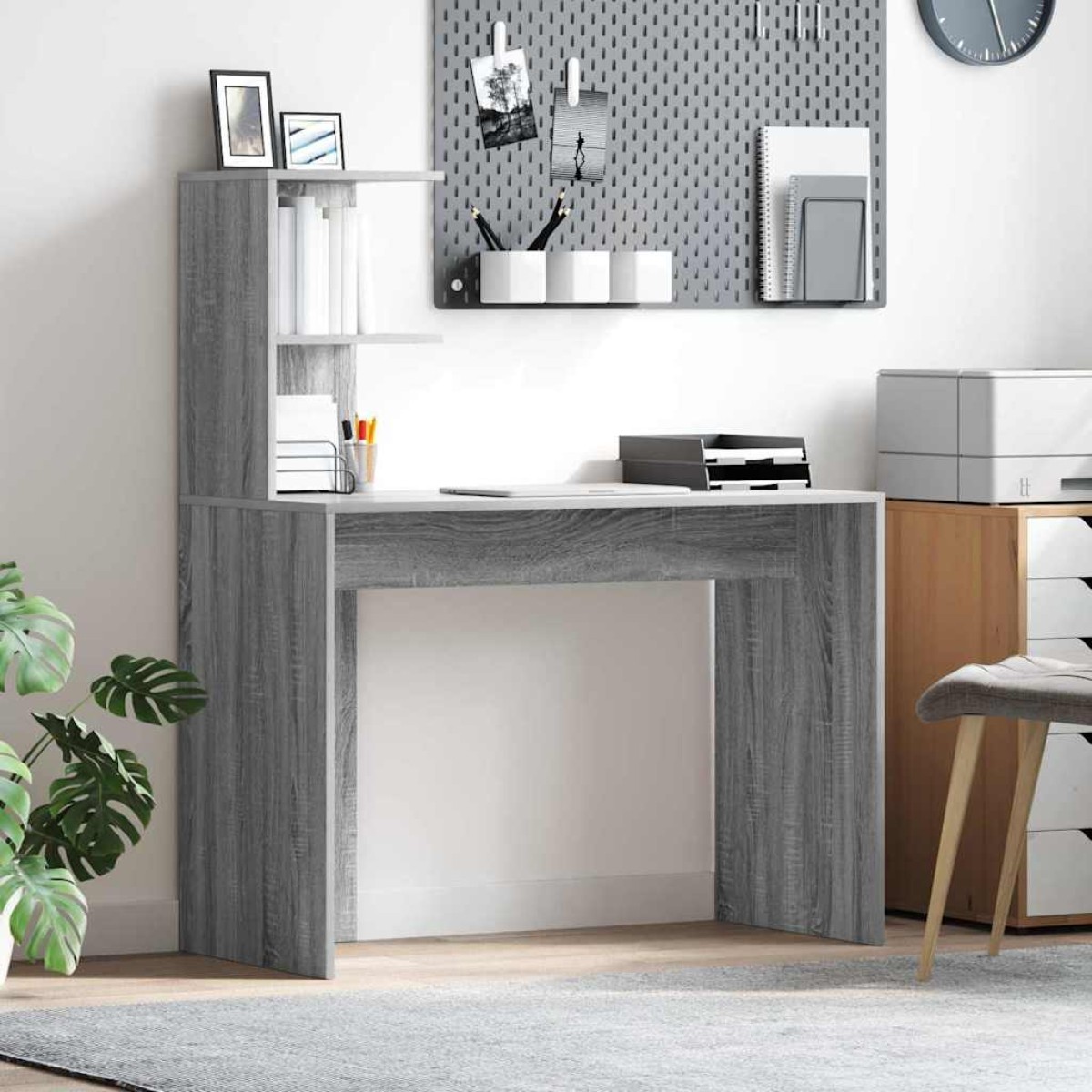 vidaXL Γραφείο Γκρίζο Σονομα 102 x 50 x 124 εκ. Επεξεργασμένο Ξύλο