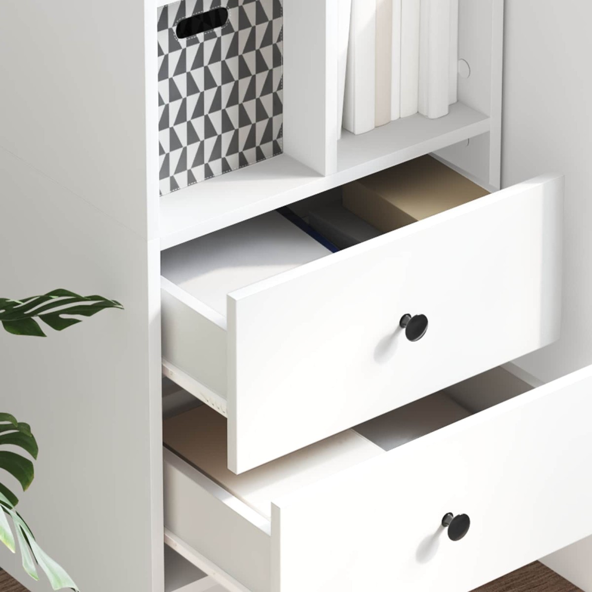 vidaXL Highboard με συρτάρι Λευκό 45,5 x 34 x 127 εκ