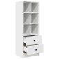 vidaXL Highboard με συρτάρι Λευκό 45,5 x 34 x 127 εκ