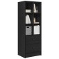 vidaXL Highboard με συρτάρι Μαύρη Οξυά 45,5 x 34 x 127 εκ