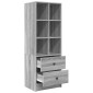 vidaXL Highboard με συρτάρι Γκρίζο Σονομα 45,5 x 34 x 127 εκ
