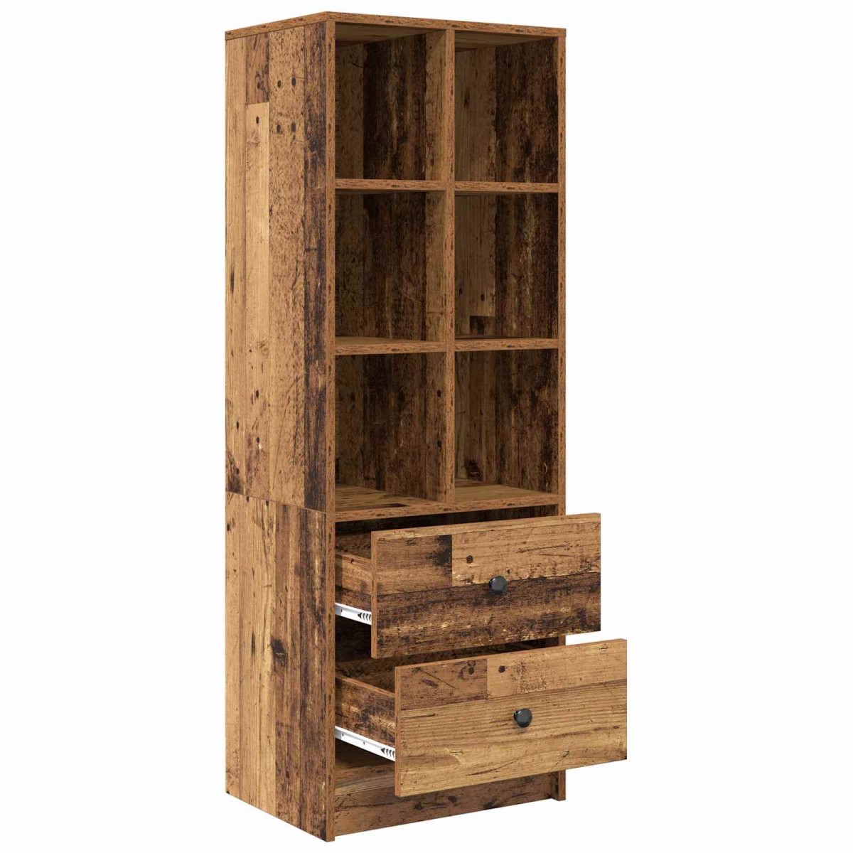 vidaXL Highboard με συρτάρι Παλιό ξύλο 45,5 x 34 x 127 εκ