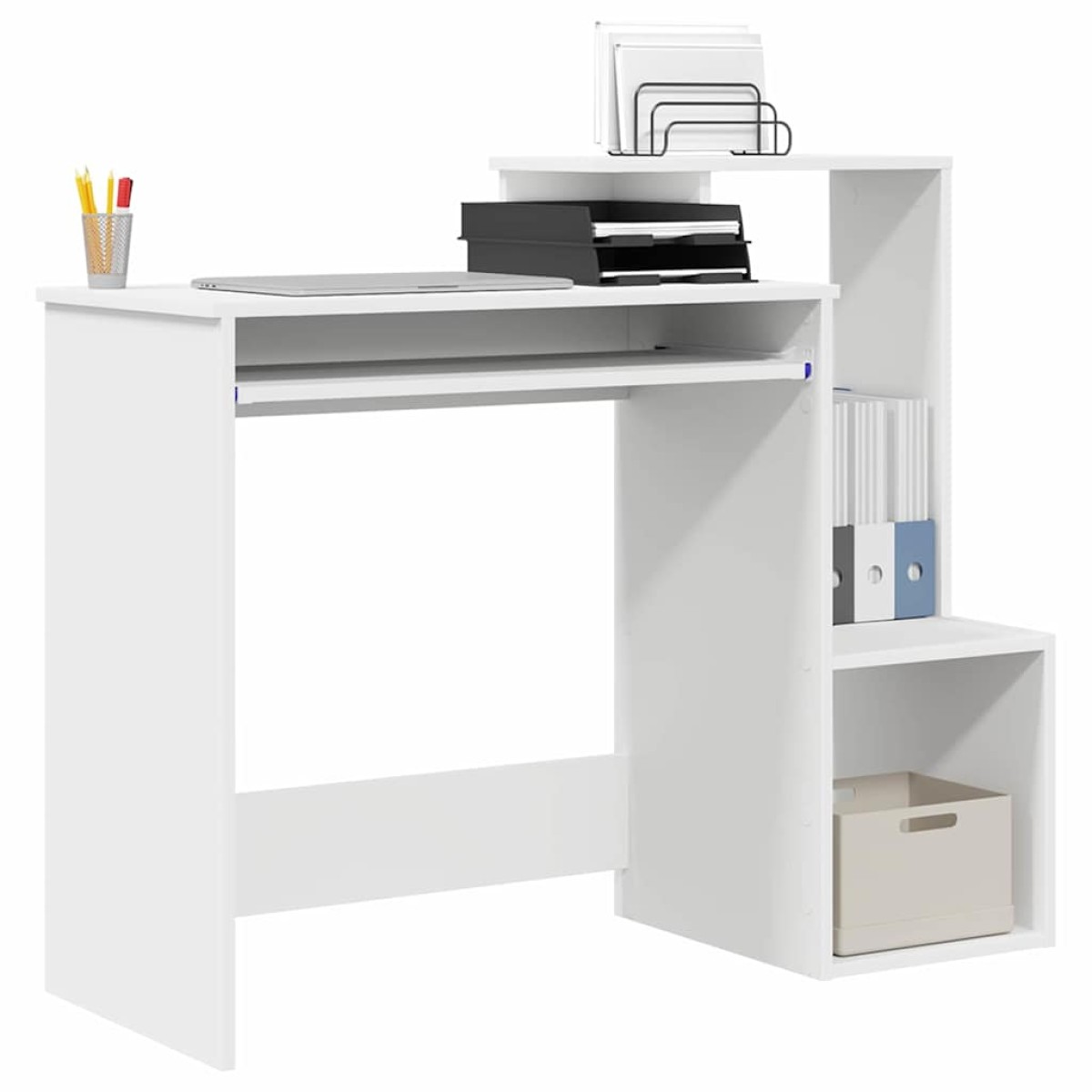 vidaXL Γραφείο Λευκό 106 x 41 x 88.5 εκ. Επεξεργασμένο Ξύλο