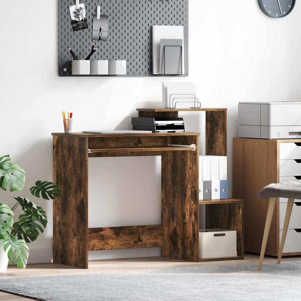vidaXL Γραφείο Καπνιστό Δρύς 106 x 41 x 88.5 εκ. Επεξεργασμένο Ξύλο