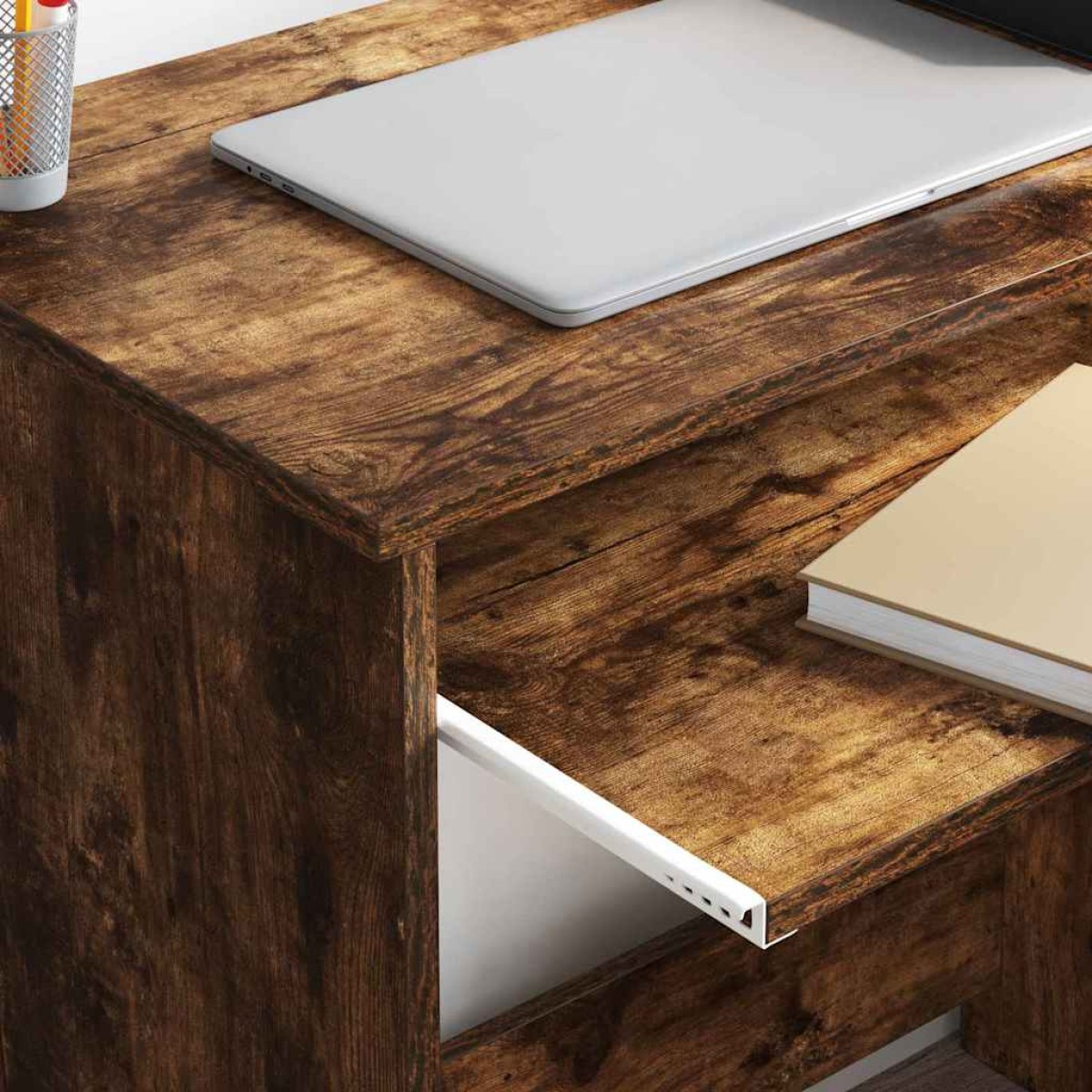 vidaXL Γραφείο Καπνιστό Δρύς 106 x 41 x 88.5 εκ. Επεξεργασμένο Ξύλο