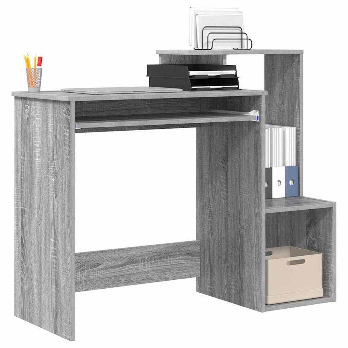vidaXL Γραφείο Γκρίζο Σονομα 106 x 41 x 88.5 εκ. Επεξεργασμένο Ξύλο
