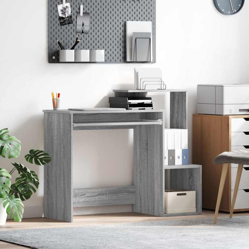 vidaXL Γραφείο Γκρίζο Σονομα 106 x 41 x 88.5 εκ. Επεξεργασμένο Ξύλο