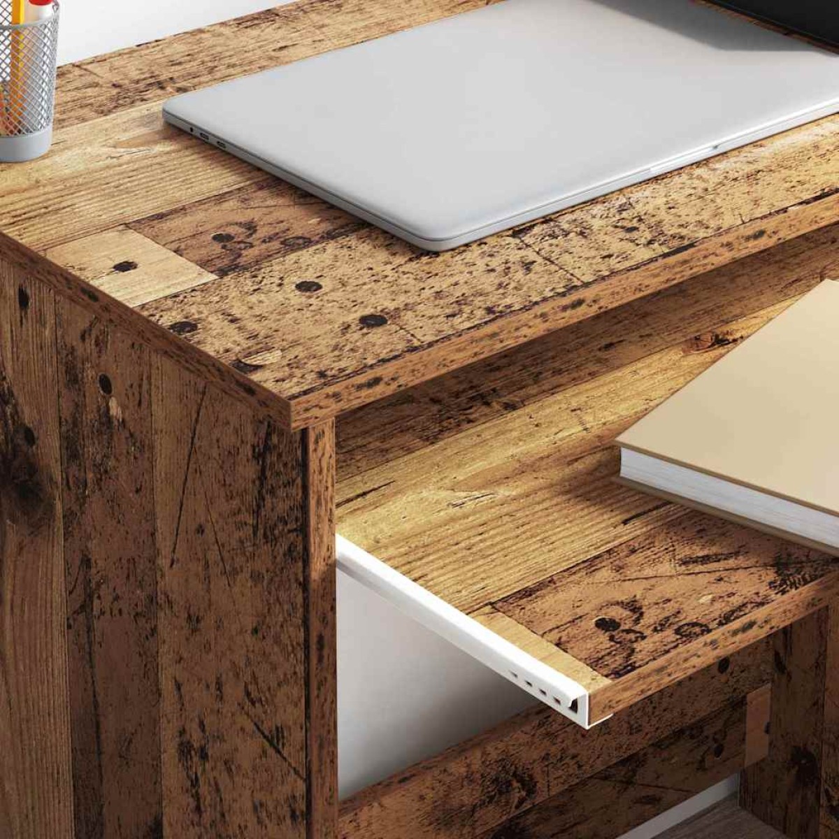 vidaXL Γραφείο Παλιό Ξύλο 106 x 41 x 88.5 εκ. Επεξεργασμένο Ξύλο