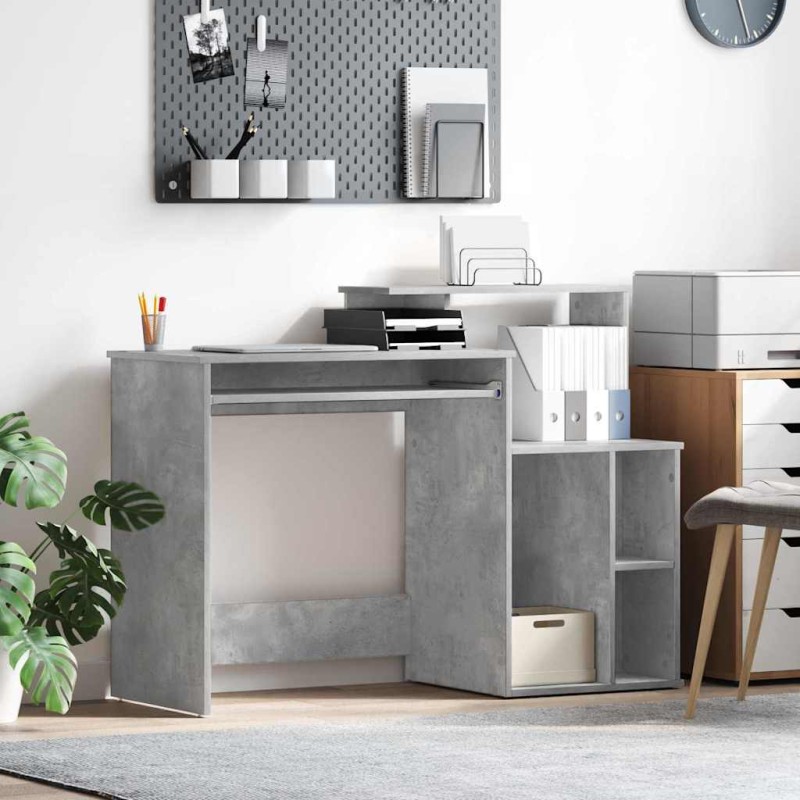 vidaXL Γραφείο Σκυρόδεμα Γκρι 120,5 x 44 x 88,5 εκ Επεξεργασμένο Ξύλο