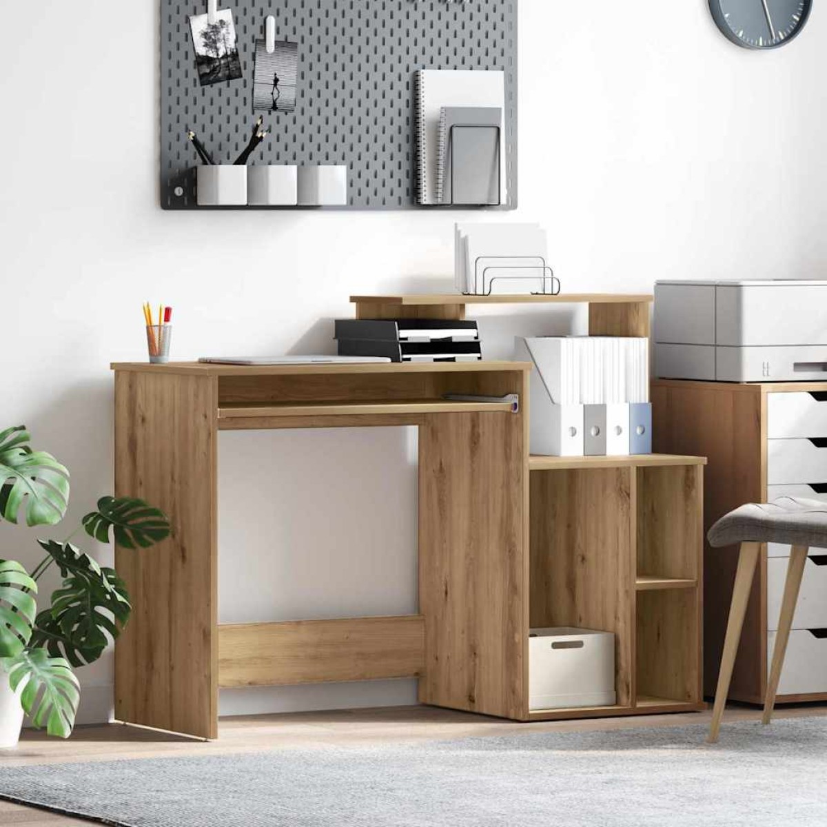vidaXL Γραφείο Artisan Oak 120,5 x 44 x 88,5 εκ Επεξεργασμένο Ξύλο