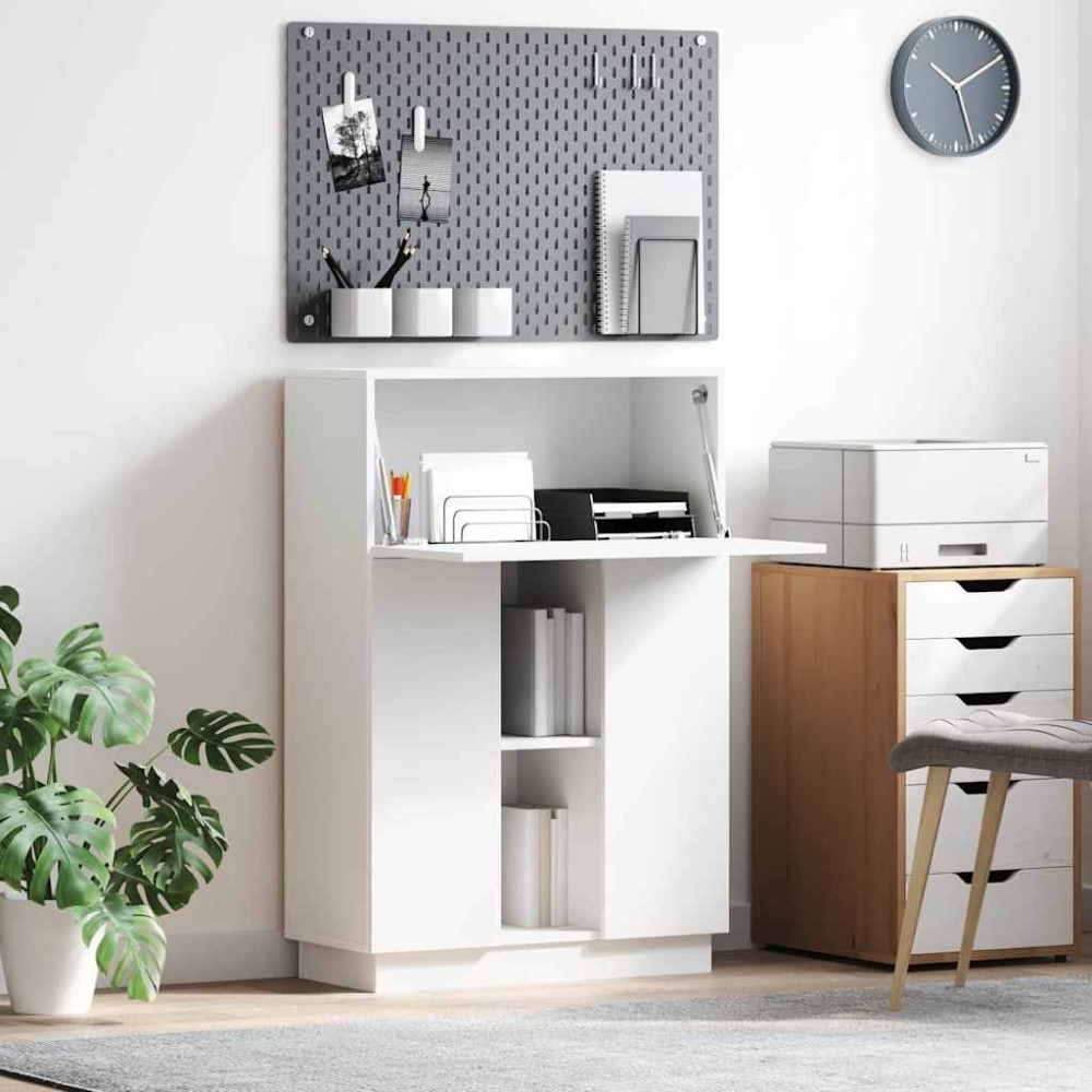 vidaXL Γραφείο Λευκό 71.5 x 31.5 x 106.5 εκ Επεξεργασμένο Ξύλο