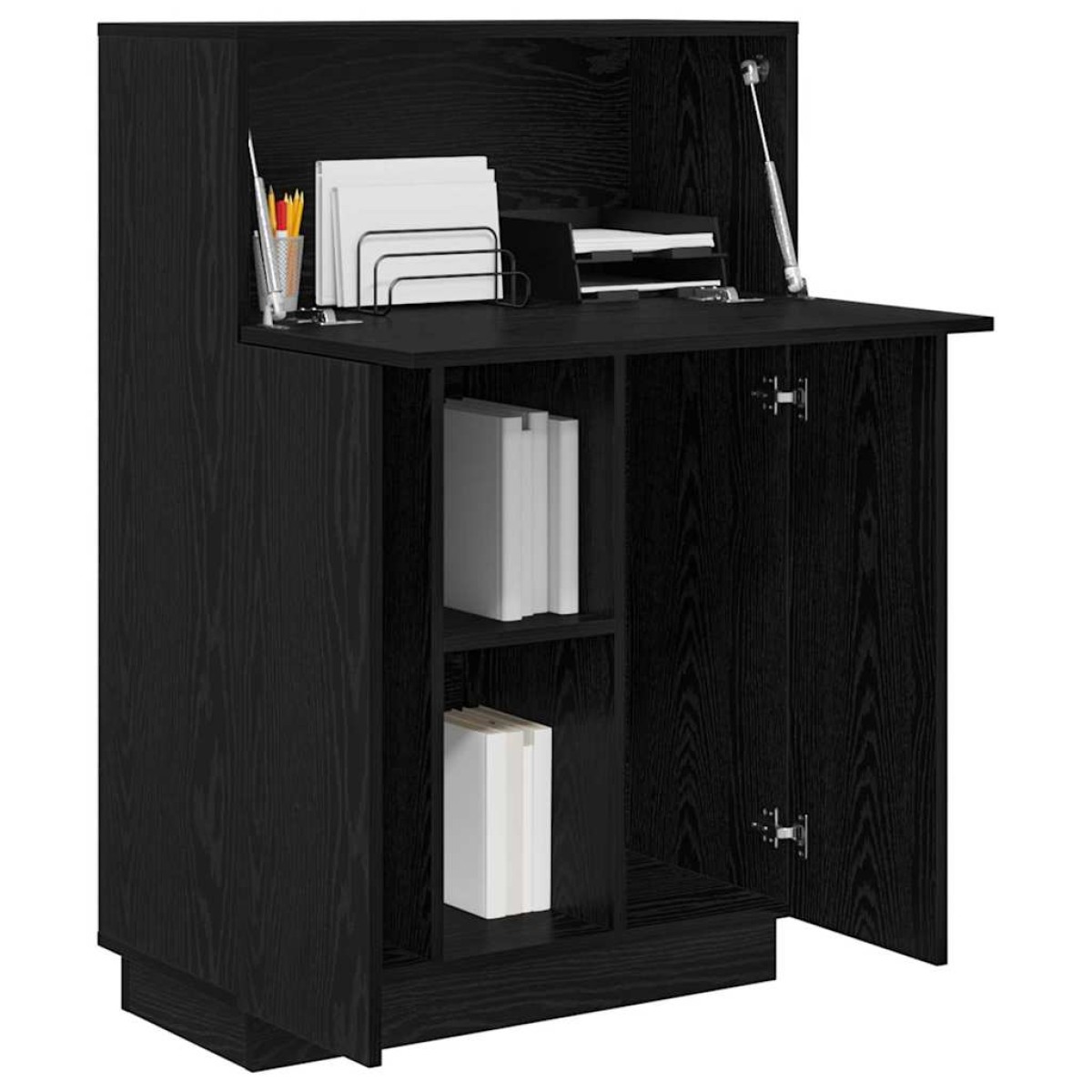 vidaXL Γραφείο Μαύρη Οξυά 71.5 x 31.5 x 106.5 εκ Επεξεργασμένο Ξύλο