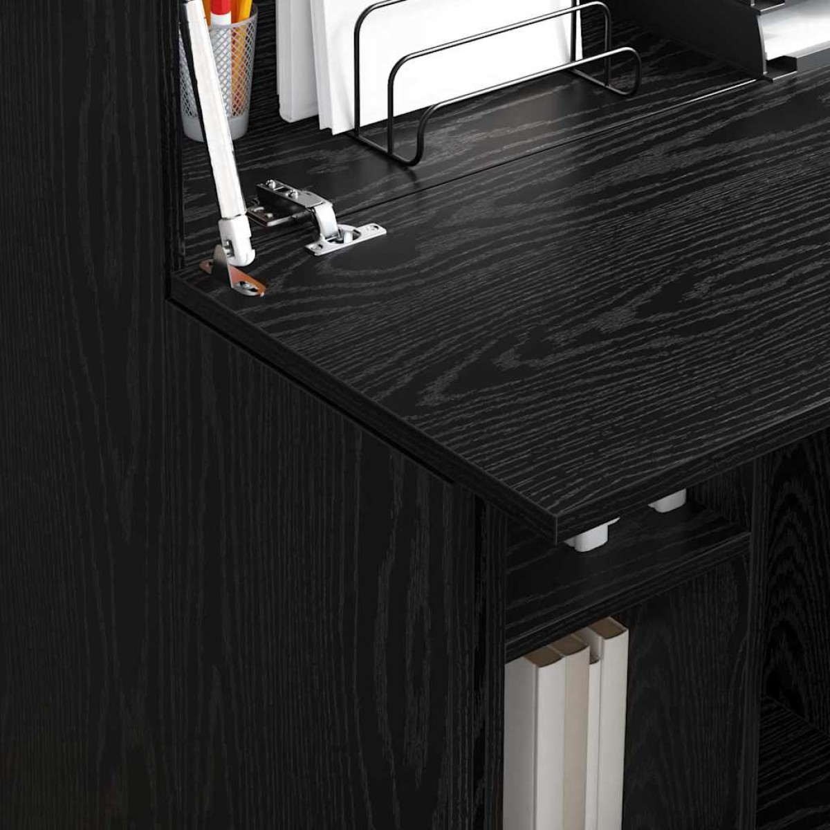 vidaXL Γραφείο Μαύρη Οξυά 71.5 x 31.5 x 106.5 εκ Επεξεργασμένο Ξύλο