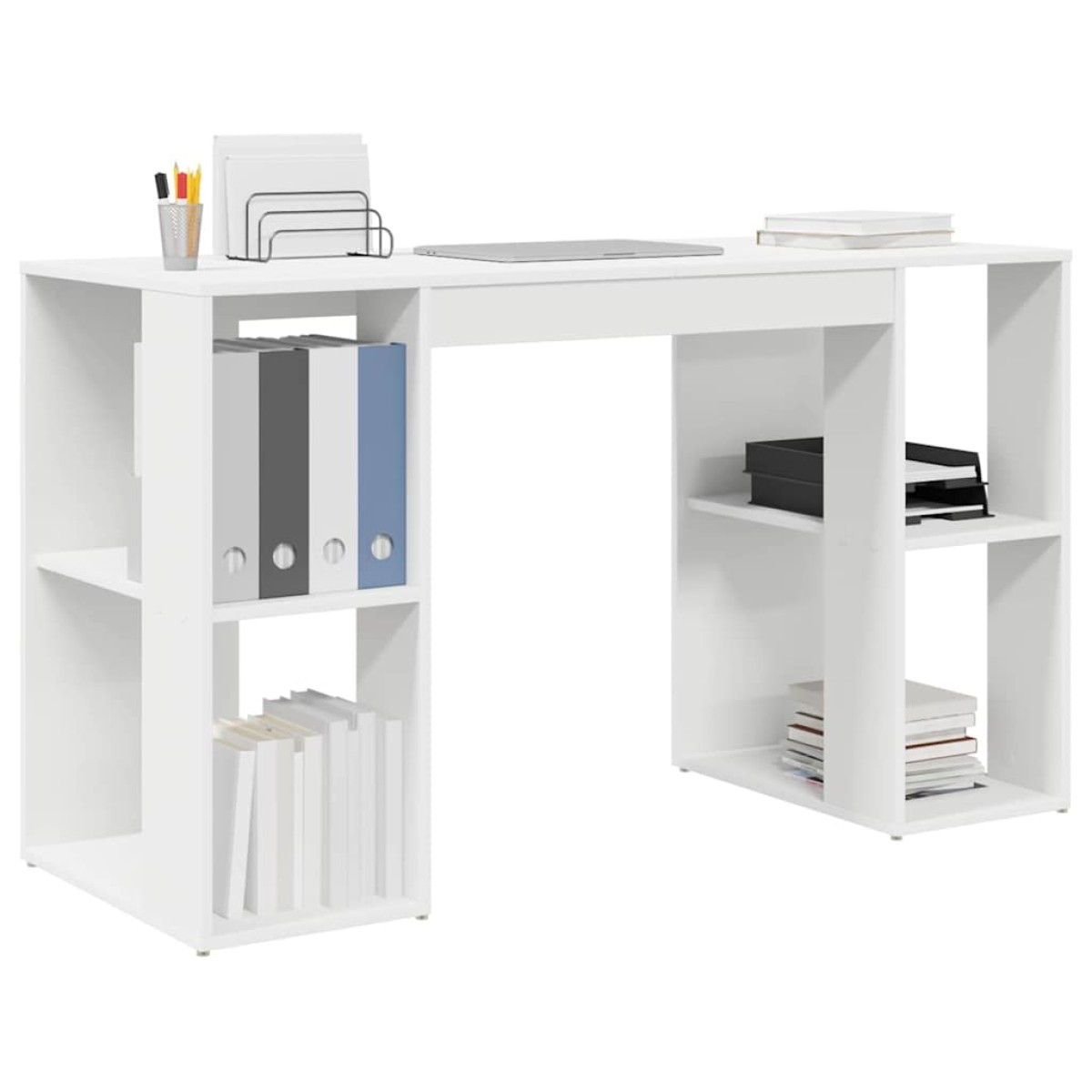 vidaXL Γραφείο Λευκό Επεξεργασμένο Ξύλο 130 x 50.5 x 75 εκ