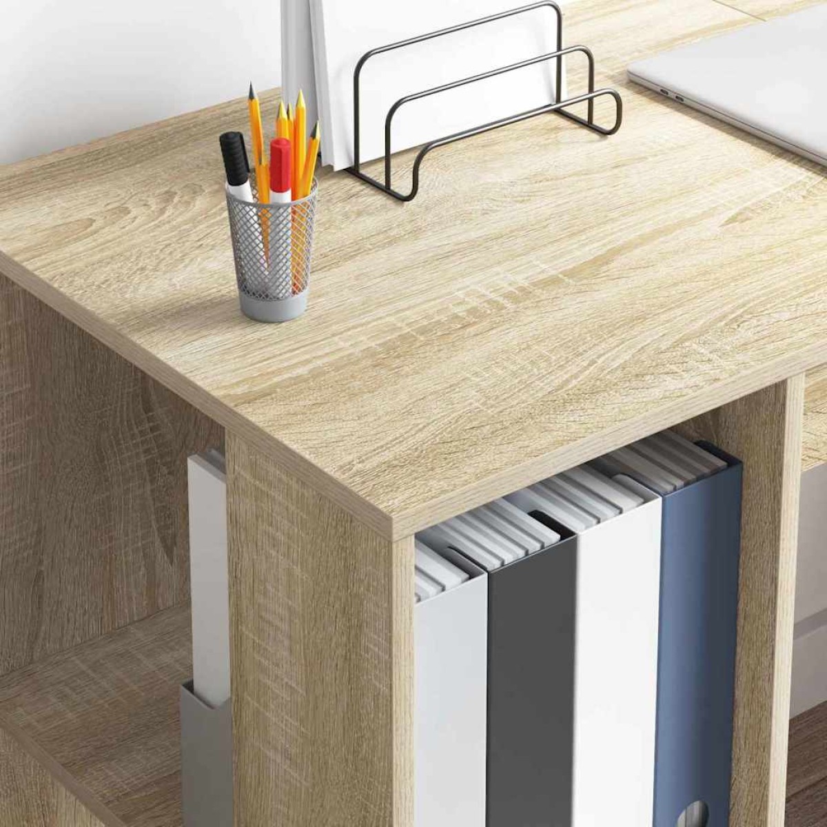 vidaXL Γραφείο Δρύς Sonoma Επεξεργασμένο Ξύλο 130 x 50.5 x 75 εκ