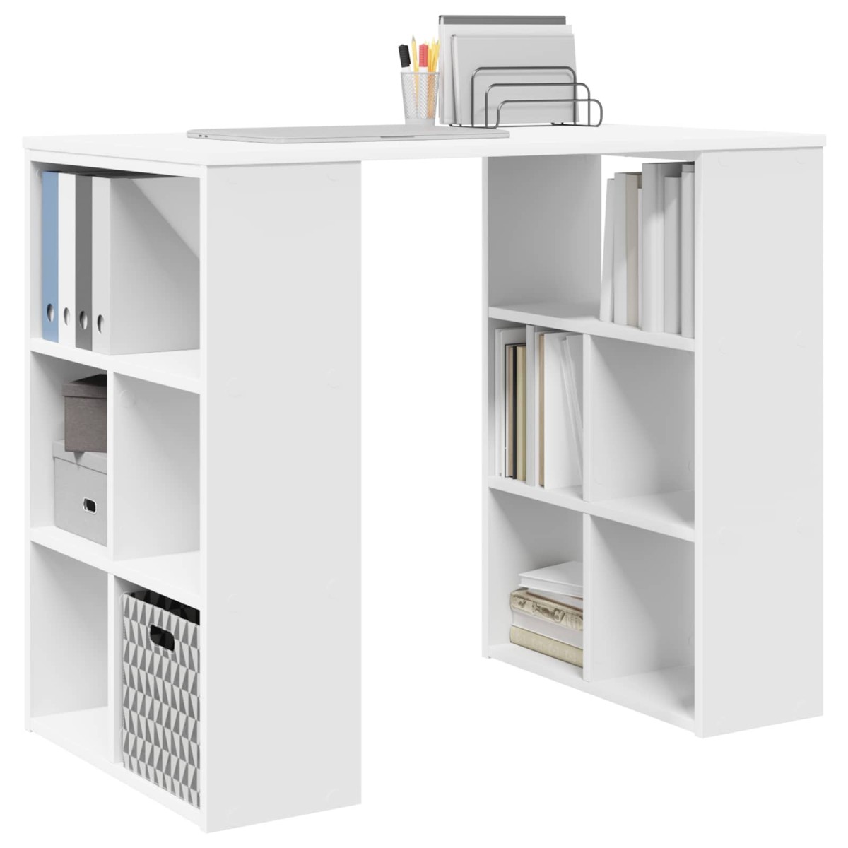 vidaXL Γραφείο Λευκό Επεξεργασμένο Ξύλο 90 x 50 x 75 εκ.