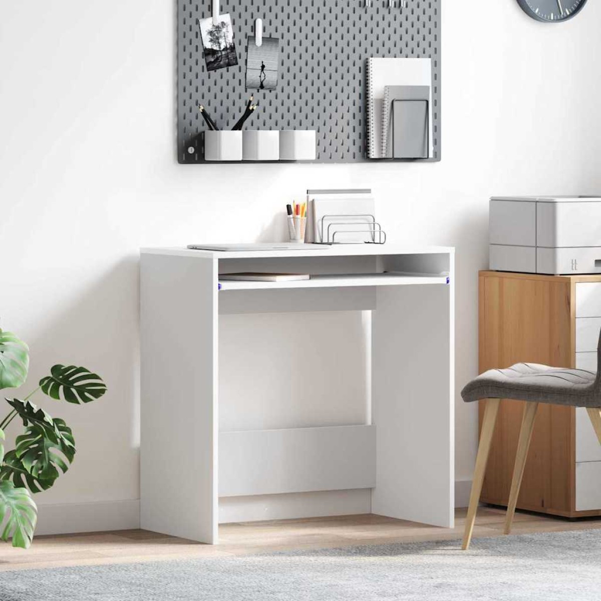 vidaXL Γραφείο Λευκό Επεξεργασμένο Ξύλο 77.5 x 43 x 79 εκ.