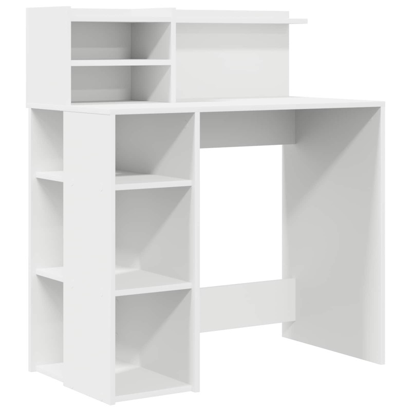 vidaXL Γραφείο Λευκό Επεξεργασμένο Ξύλο 90 x 48 x 101,5 εκ.