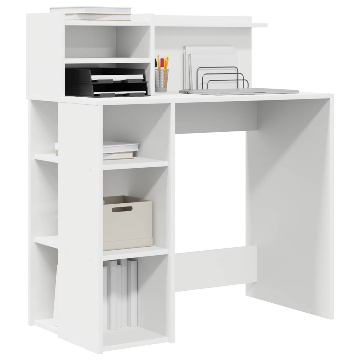 vidaXL Γραφείο Λευκό Επεξεργασμένο Ξύλο 90 x 48 x 101,5 εκ.