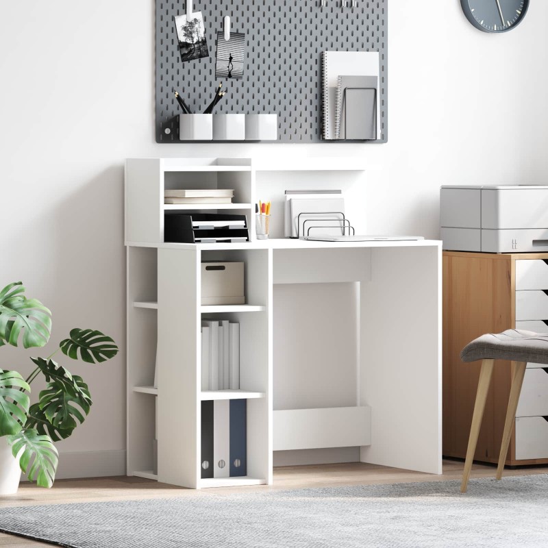 vidaXL Γραφείο Λευκό Επεξεργασμένο Ξύλο 90 x 48 x 101,5 εκ.