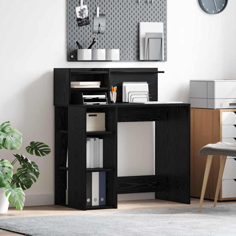 vidaXL Γραφείο Μαύρη Οξυά Επεξεργασμένο Ξύλο 90 x 48 x 101,5 εκ.