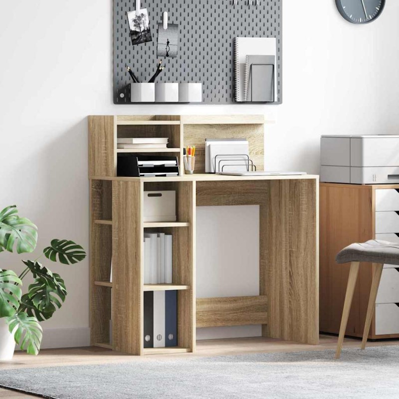vidaXL Γραφείο Δρύς Sonoma Επεξεργασμένο Ξύλο 90 x 48 x 101,5 εκ.
