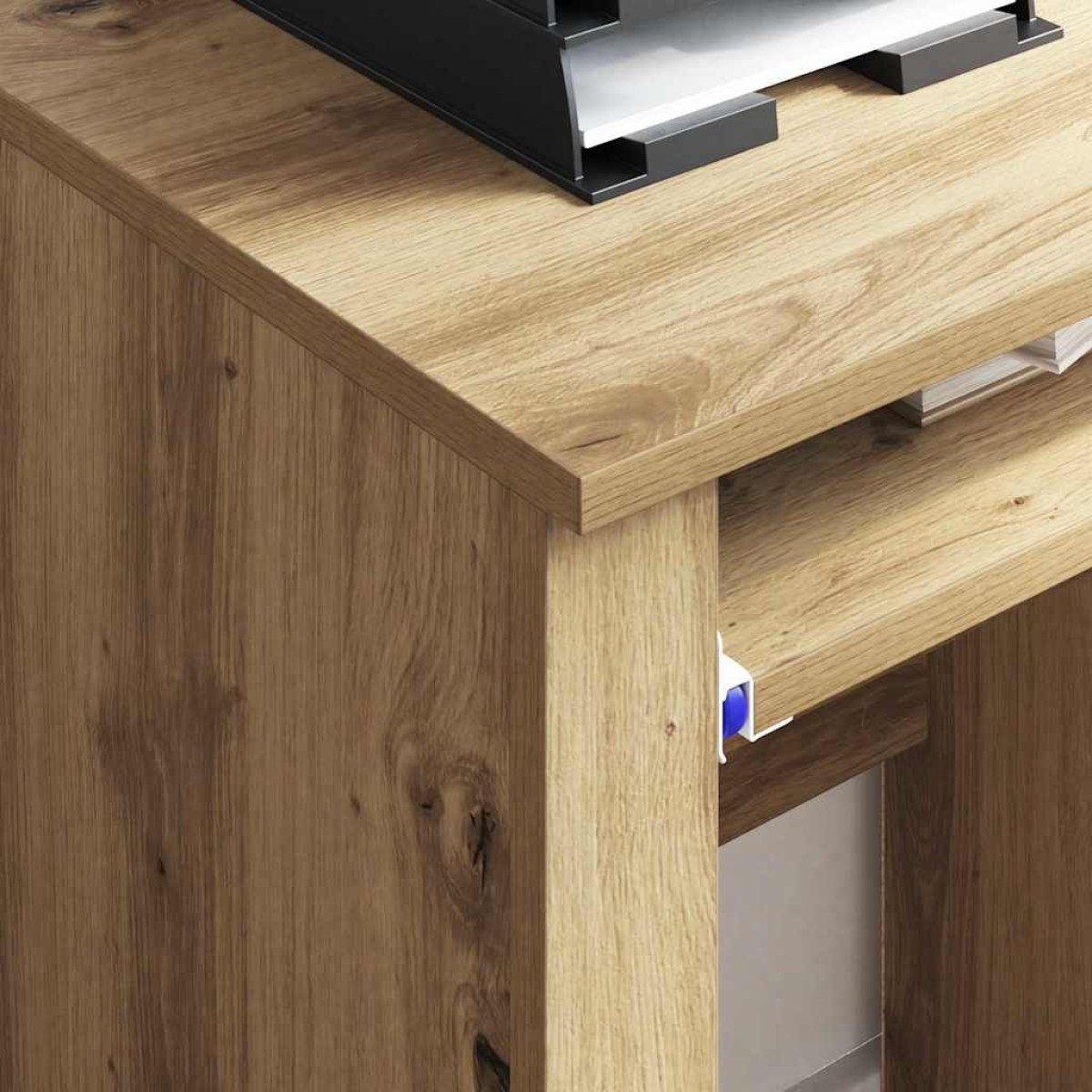 vidaXL Γραφείο με Ρόδες Artisan Oak Επεξεργασμένο Ξύλο