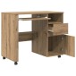 vidaXL Γραφείο με Ρόδες Artisan Oak Επεξεργασμένο Ξύλο