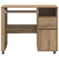 vidaXL Γραφείο με Ρόδες Artisan Oak Επεξεργασμένο Ξύλο