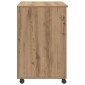 vidaXL Γραφείο με Ρόδες Artisan Oak Επεξεργασμένο Ξύλο