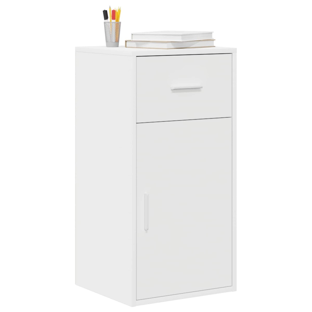 vidaXL Πλαϊνό γραφείο με συρτάρι Λευκό 38 x 34 x 75 εκ
