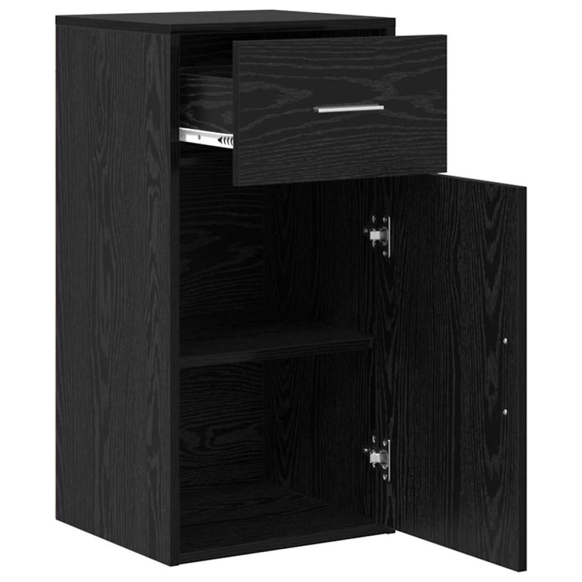 vidaXL Πλαϊνό γραφείο με συρτάρι Μαύρη Οξυά 38 x 34 x 75 εκ