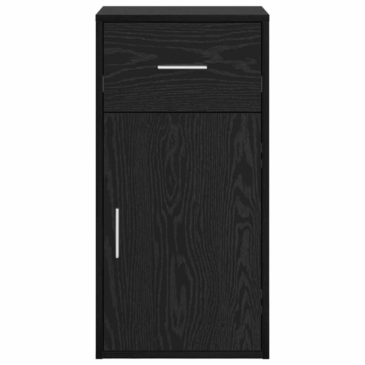 vidaXL Πλαϊνό γραφείο με συρτάρι Μαύρη Οξυά 38 x 34 x 75 εκ